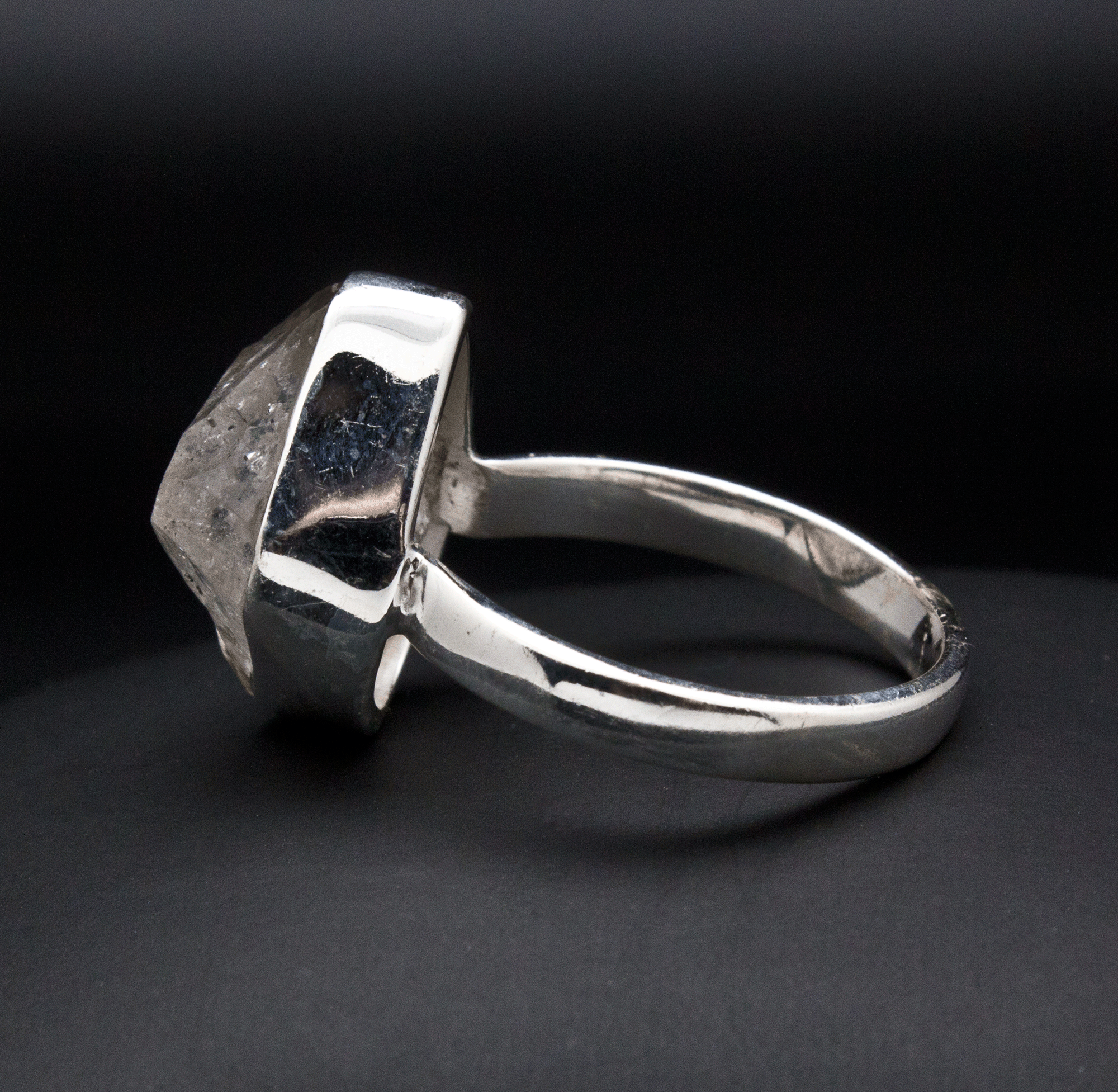Sterling Silver Herkimer Diamond Ring Size 9.5