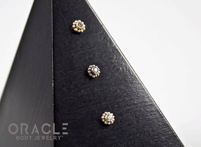 14k Small Diamond Threadless Gold End