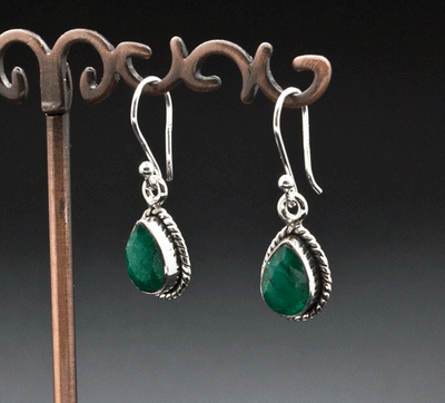 Sterling Silver Emerald Earrings