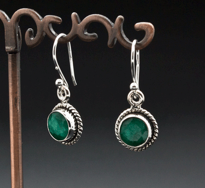 Sterling Silver Emerald Earrings