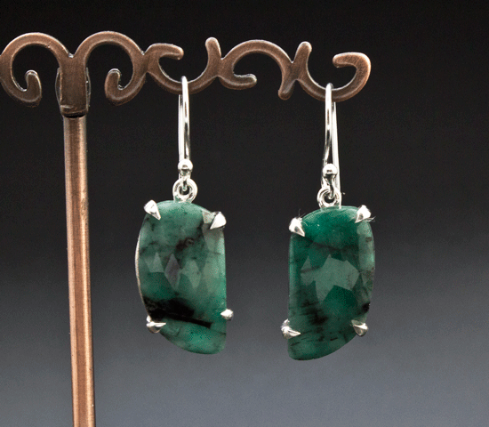 Sterling Silver Emerald Earrings