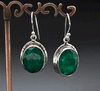 Sterling Silver Emerald Earrings