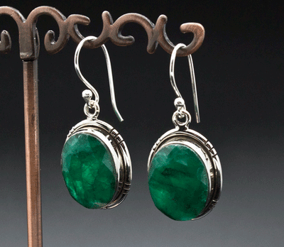 Sterling Silver Emerald Earrings