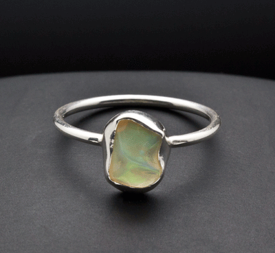 Sterling Silver Ethiopian Opal Ring Size 7