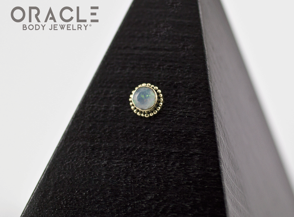 14k Faceted Ethiopian Opal Threadless Gold End