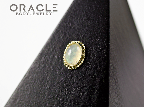 14k Ethiopian Opal Oval Threadless Gold End