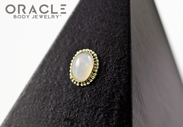 14k Ethiopian Opal Oval Threadless Gold End