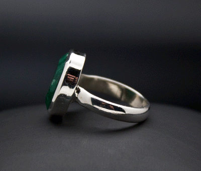 Sterling Silver Emerald Ring Size 7