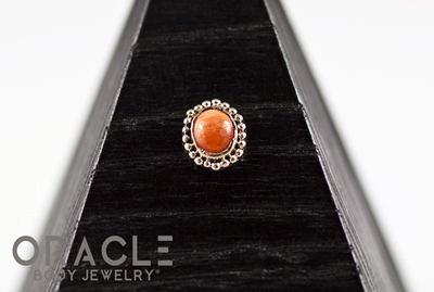 14k Fire Opal Threadless Gold End