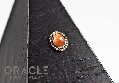14k Fire Opal Threadless Gold End