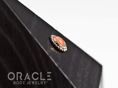 14k Fire Opal Threadless Gold End