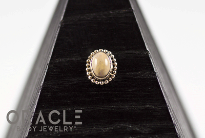 14k Fire Opal Threadless Gold End