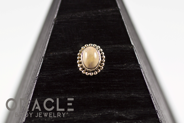 14k Fire Opal Threadless Gold End