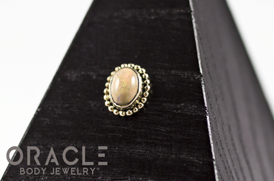14k Fire Opal Threadless Gold End