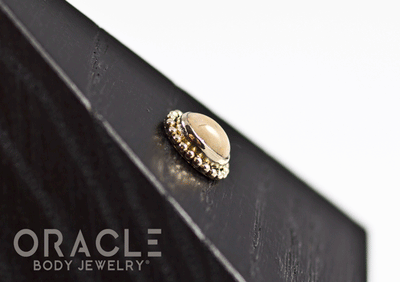 14k Fire Opal Threadless Gold End