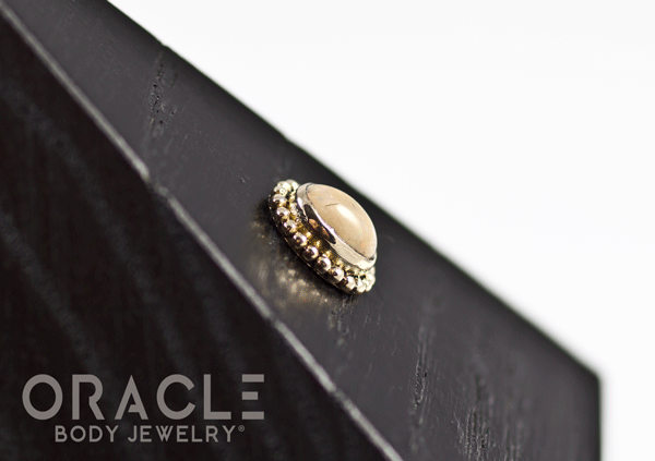 14k Fire Opal Threadless Gold End