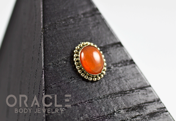 14k Fire Opal Threadless Gold End