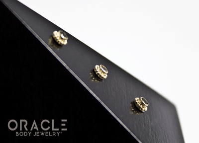 14k Grey Sapphire Threadless Gold End
