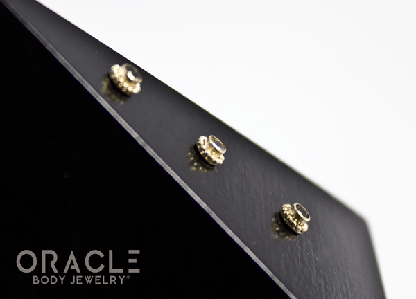 14k Grey Sapphire Threadless Gold End