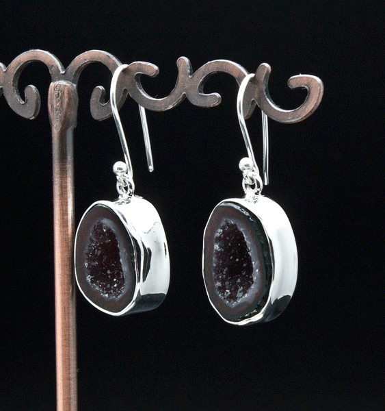 Sterling Silver Geode Earrings