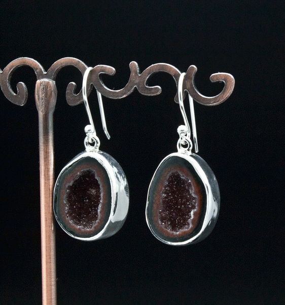 Sterling Silver Geode Earrings