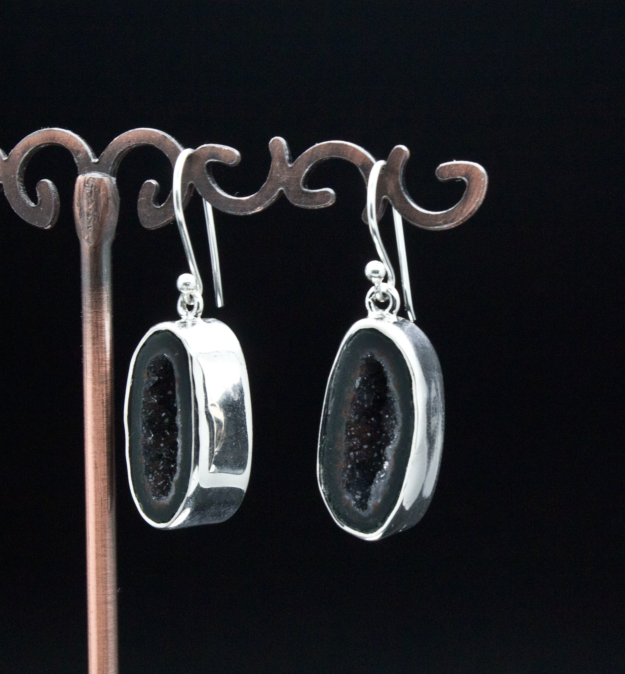 Sterling Silver Geode Earrings