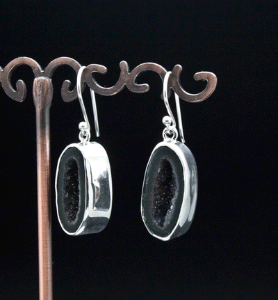 Sterling Silver Geode Earrings