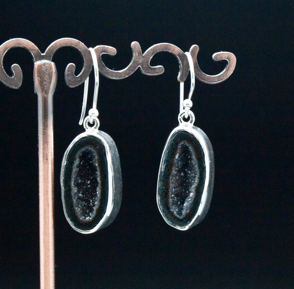 Sterling Silver Geode Earrings