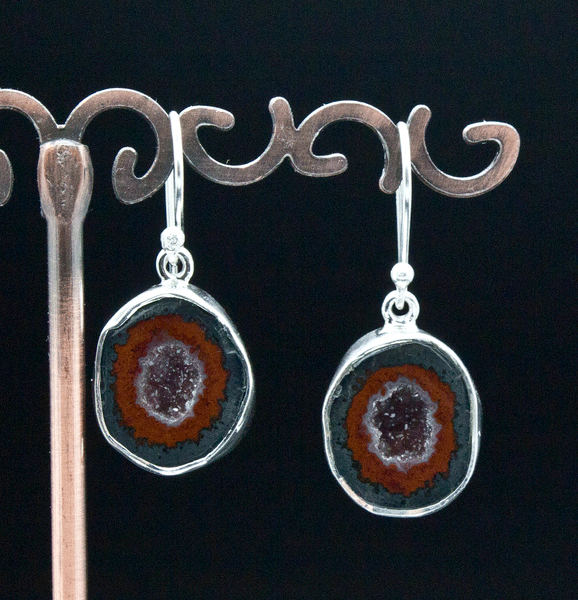 Sterling Silver Geode Earrings