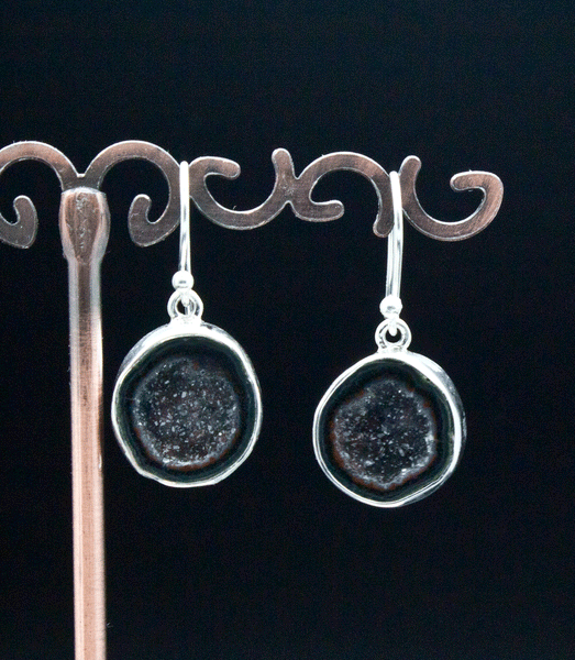 Sterling Silver Geode Earrings