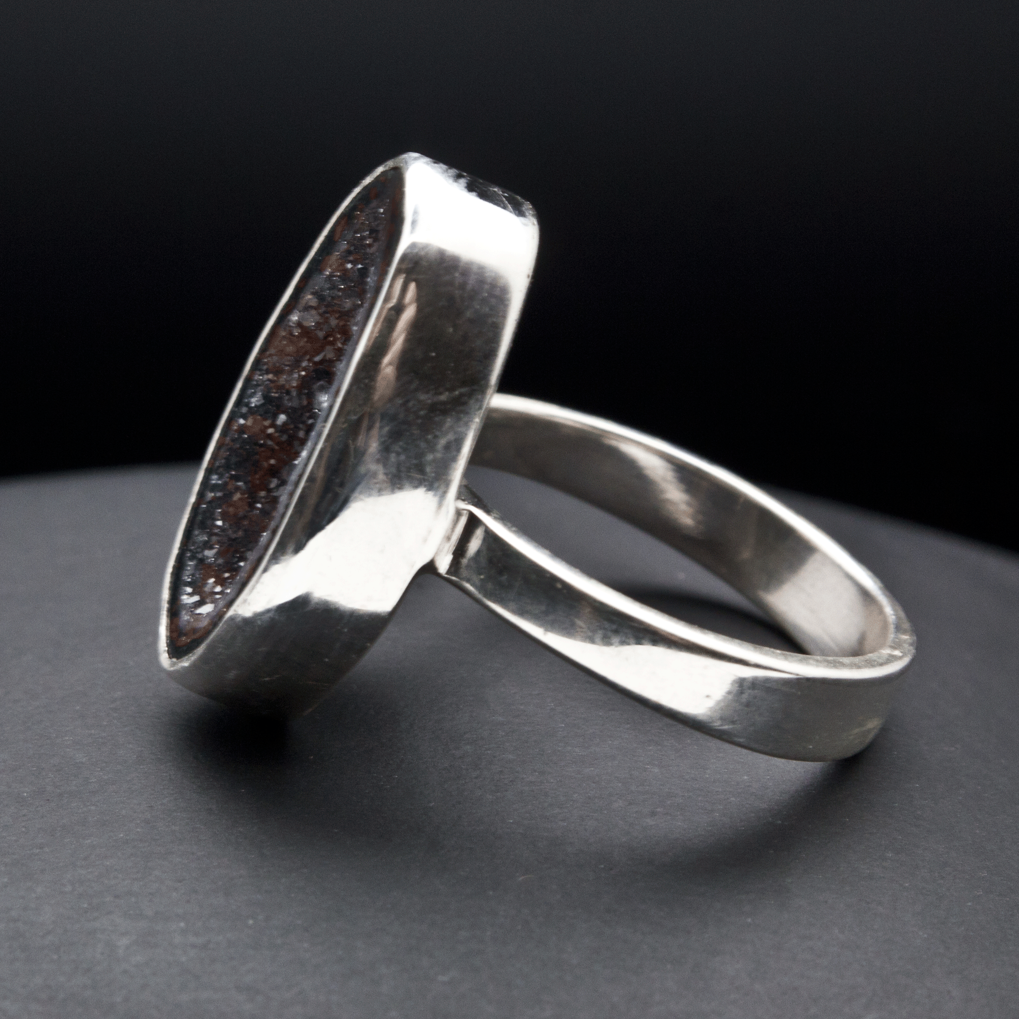 Sterling Silver Agate Geode Ring Size 6
