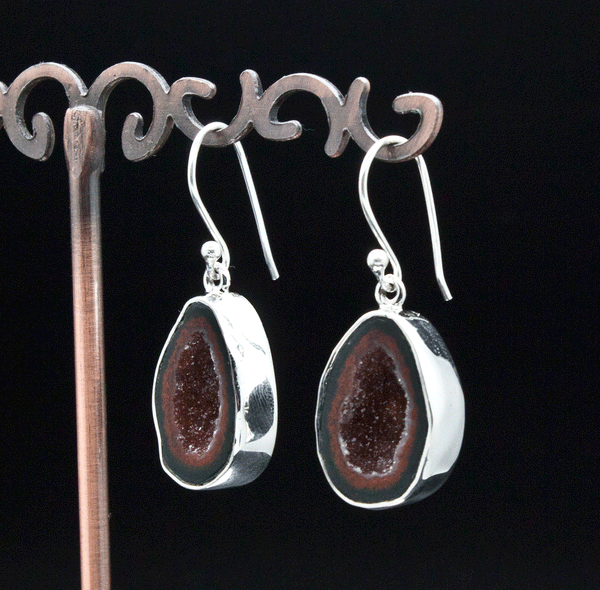 Sterling Silver Geode Earrings