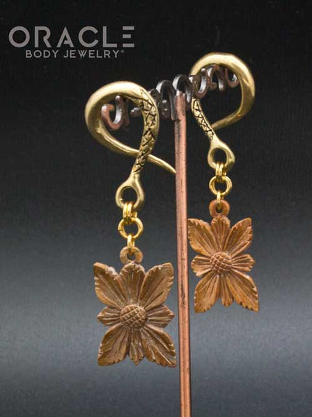 Crossover With Gold Plated Carved Mammoth Flowers