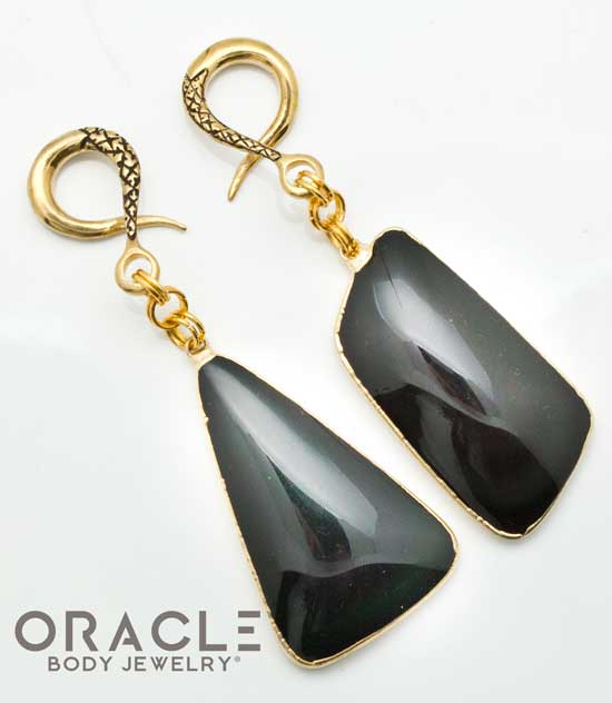 Crossover With Gold Plated Rainbow Obsidian