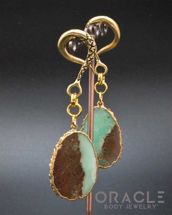 Crossover With Gold Plated Chrysoprase