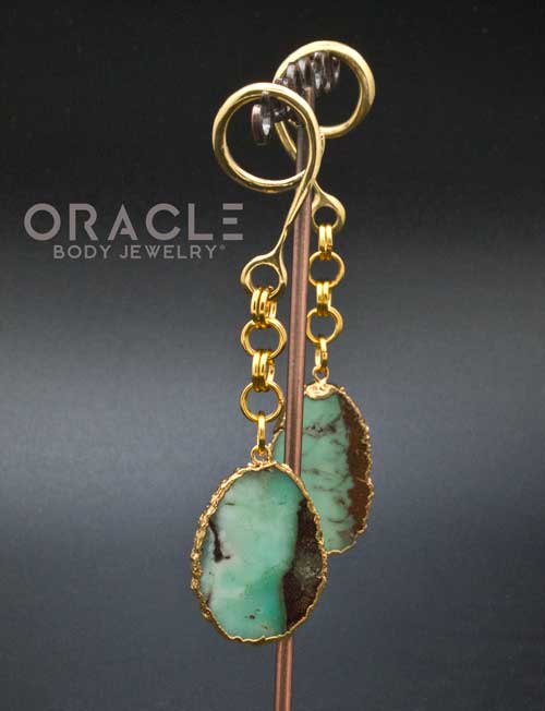 Crossover With Gold Plated Chrysoprase