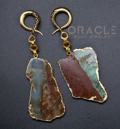 Crossover With Gold Plated Chrysoprase
