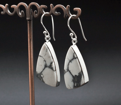 Sterling Silver Howlite Earrings