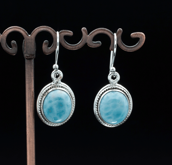 Sterling Silver Larimar Earrings