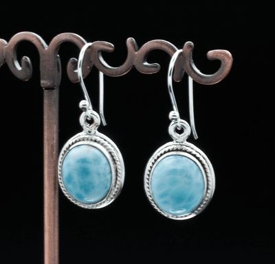 Sterling Silver Larimar Earrings