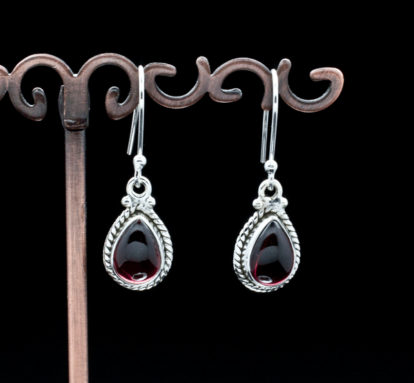 Sterling Silver Garnet Earrings