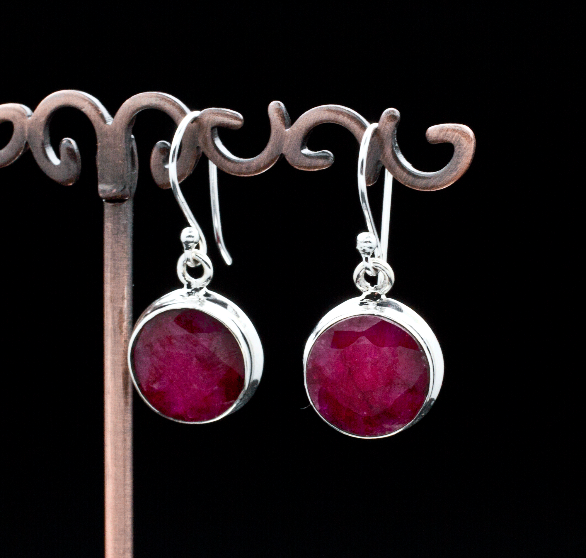 Sterling Silver Ruby Earrings
