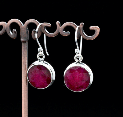Sterling Silver Ruby Earrings