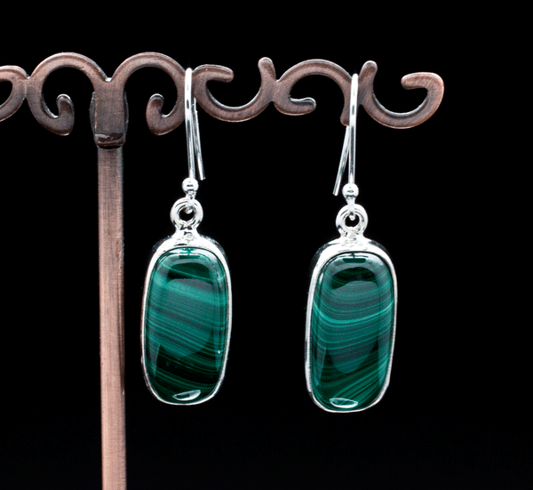 Sterling Silver Malachite Earrings