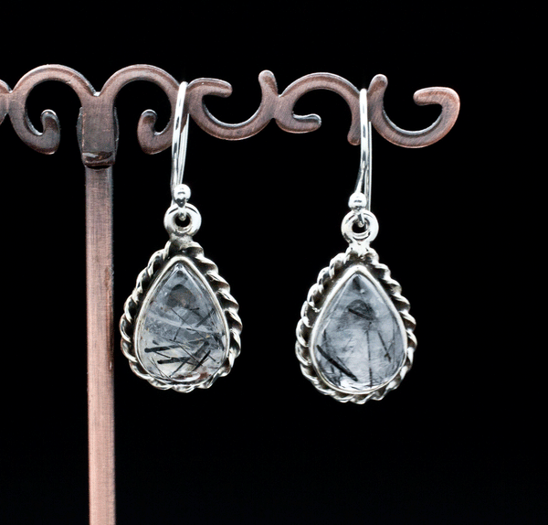 Sterling Silver Tourmalated Quartz Earrings