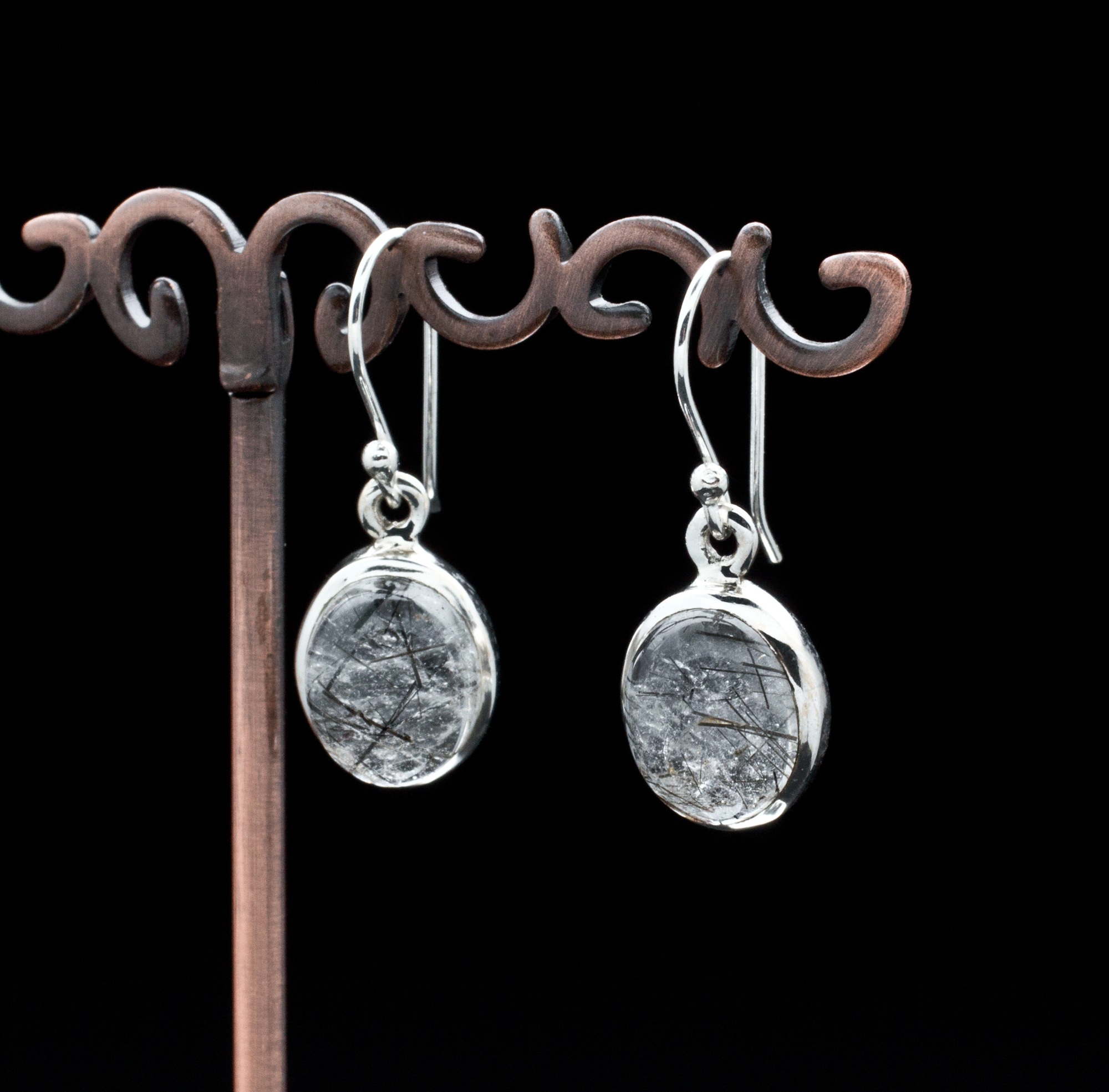 Sterling Silver Tourmalated Quartz Earrings