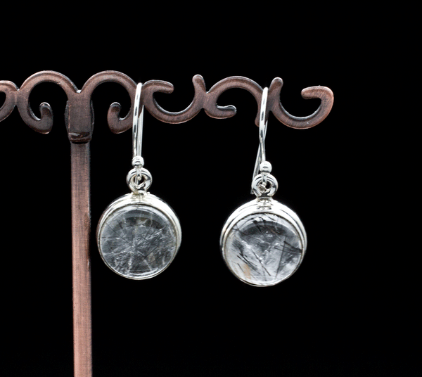 Sterling Silver Tourmalated Quartz Earrings