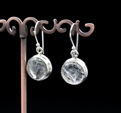 Sterling Silver Tourmalated Quartz Earrings