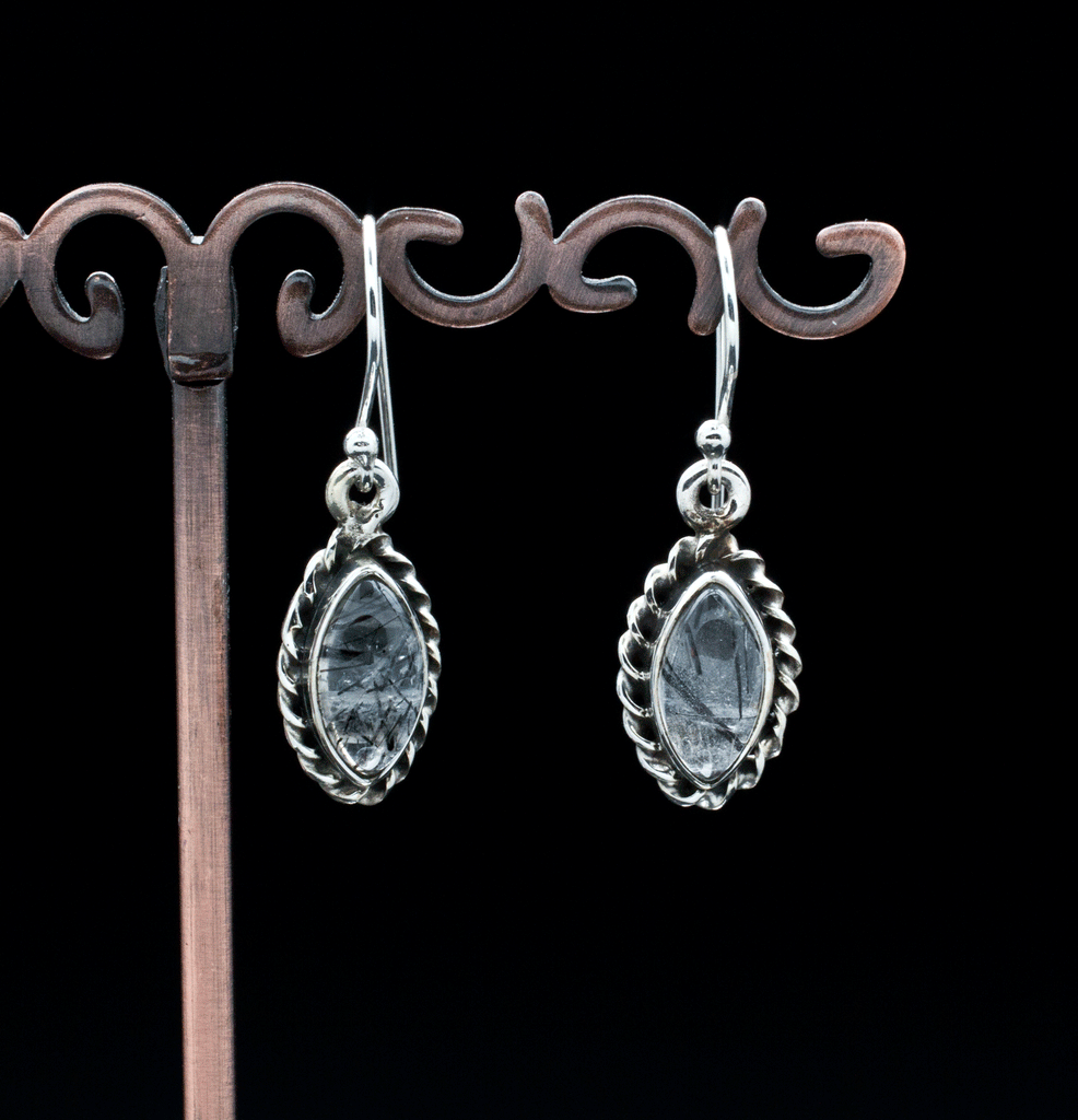 Sterling Silver Tourmalated Quartz Earrings