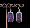 Sterling Silver Copper Purple Turquoise Earrings